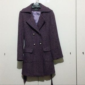 Purple Chevron Patterned Trenchcoat